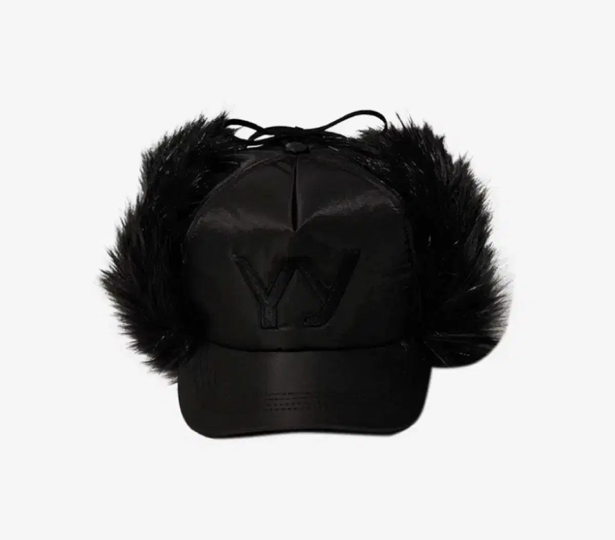 오픈와이와이 FAUX FUR EARFLAP CAP, BLACK